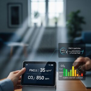 室內空氣品質檢測｜PM2.5標準與二氧化碳濃度該注意什麼？(示意圖)