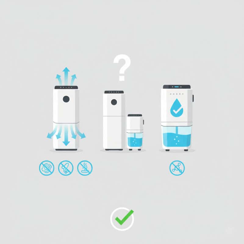 空氣清淨機有除濕功能嗎？一文解析兩者差別與更聰明的選擇(示意圖)