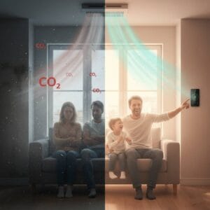 全熱交換器要一直開著嗎？使用時機、運轉建議與耗電量一次說清楚(示意圖)