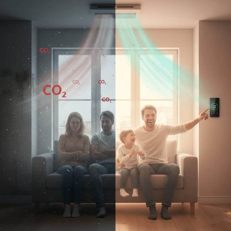 全熱交換器要一直開著嗎？使用時機、運轉建議與耗電量一次說清楚(示意圖)